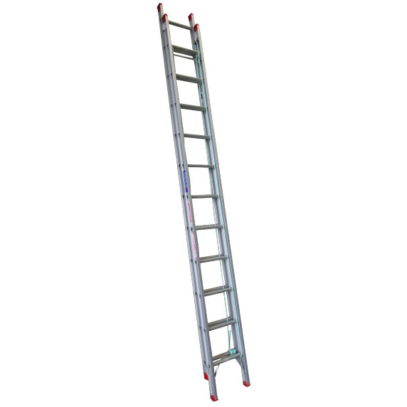 Aluminium extension ladder extends from 3.8M to 6.6M, weighing 16 kg.
