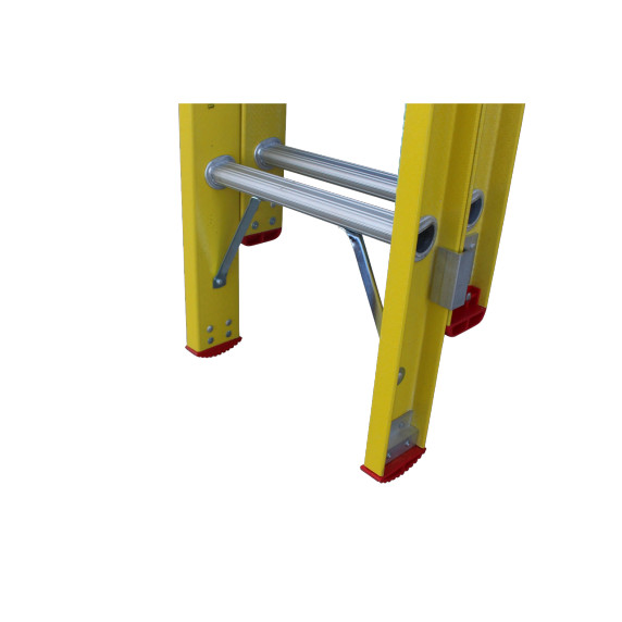 Indalex Tradesman 2.8M-4.3M fibreglass extension ladder, 135kg capacity