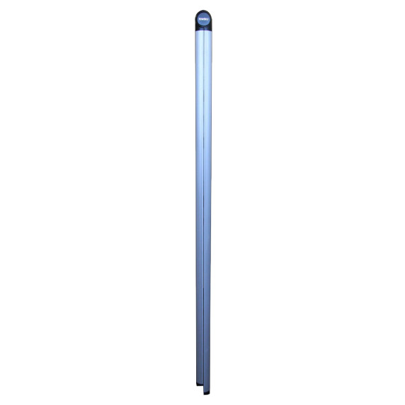 Aluminium ladder rail standing upright against a white background.