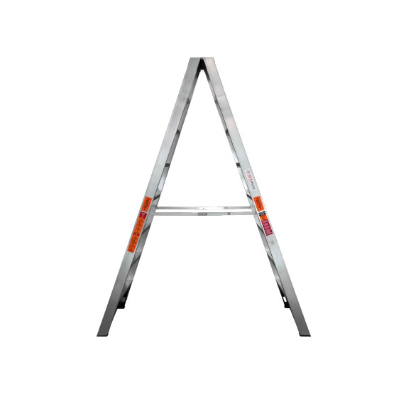 Heavy-duty aluminium twin step ladder with a 2 x 7 step design.