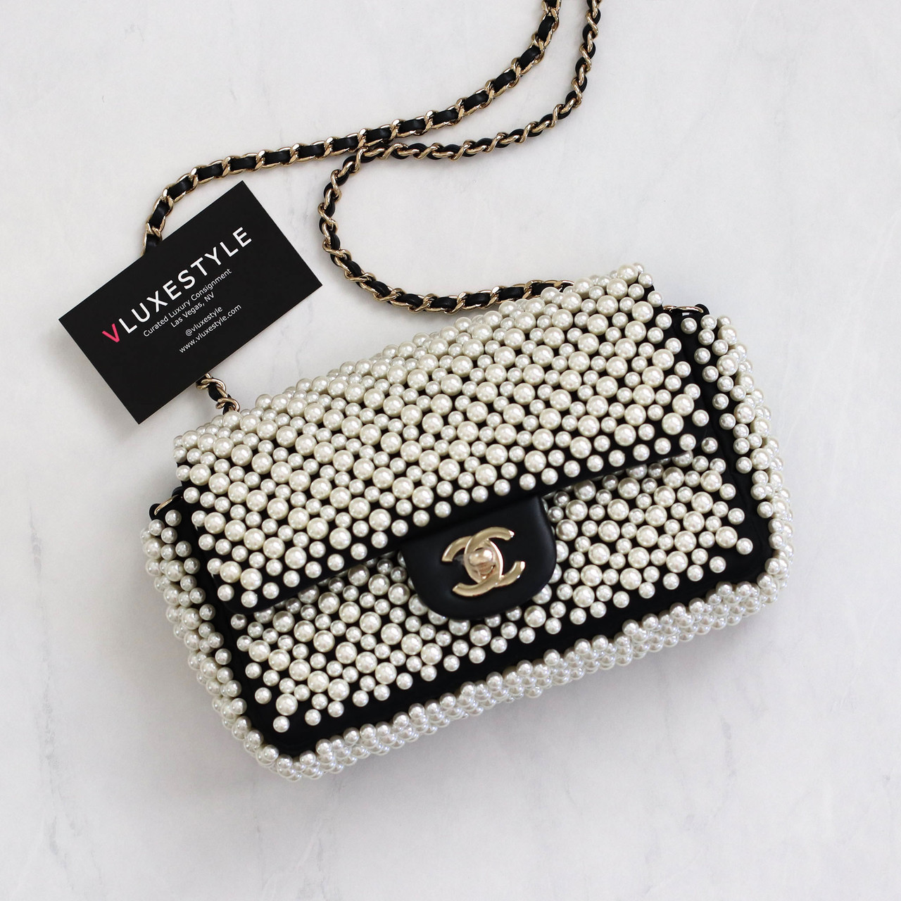 ☆CHANEL☆ページ Chanel 19S Pearl Mini Rectangular Flap with light gold hardware