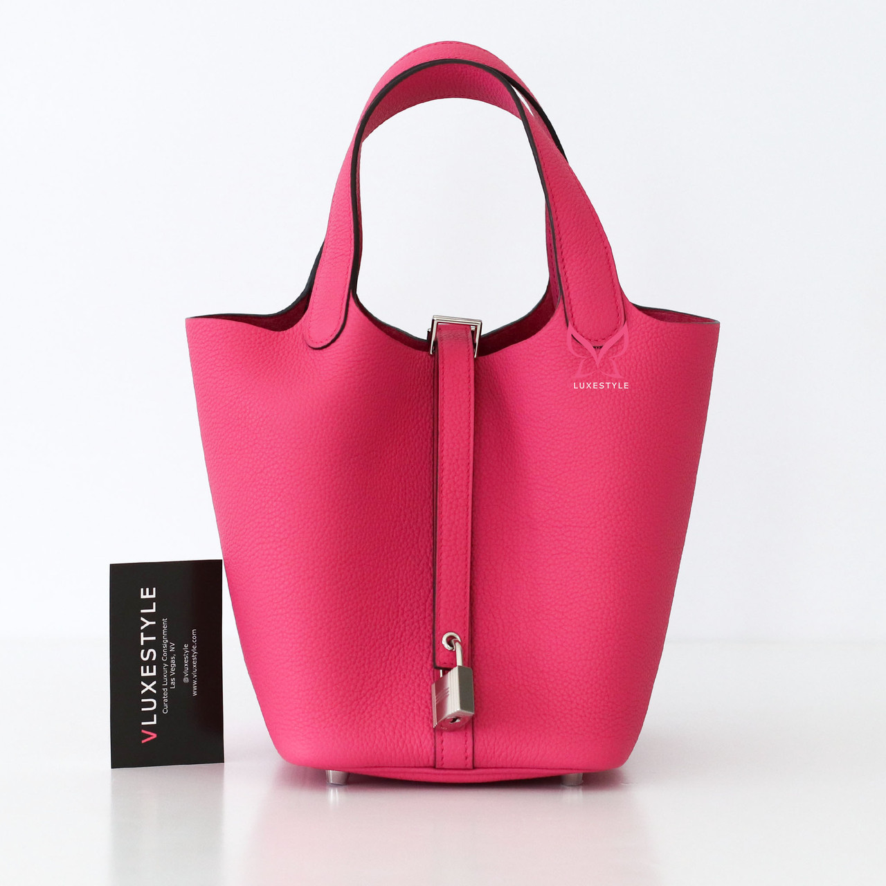 希少【HERMES】ピンク レザー PICOTIN LOCK 18 ハンドバッグ Hermes Picotin Lock 18 Rose Shocking Taurillon Clemence