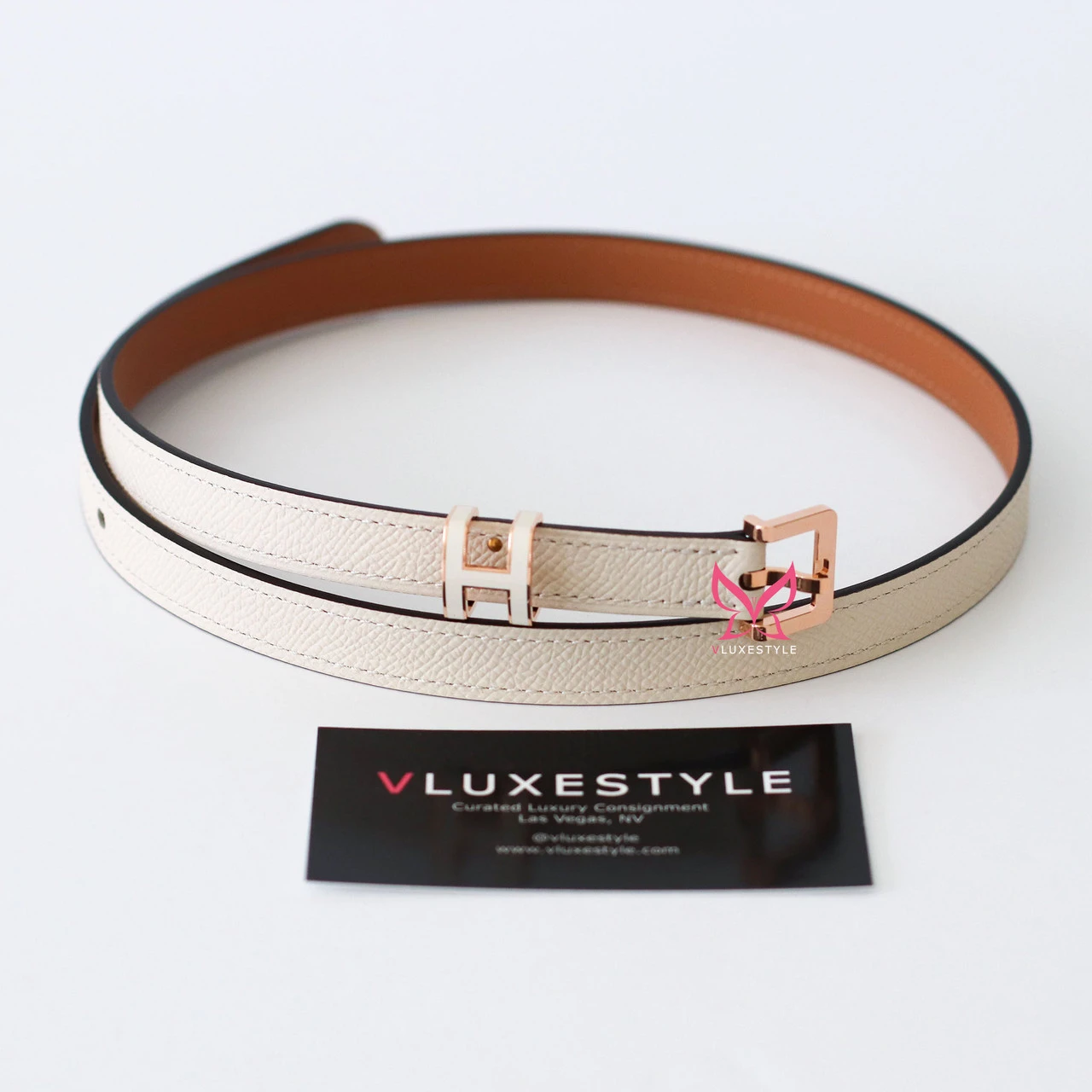 Hermes White Pop H Belt Silver Hardware Craie New Hermes Pop H Epsom Leather Belt Vert Fizz Palladium  main image 3