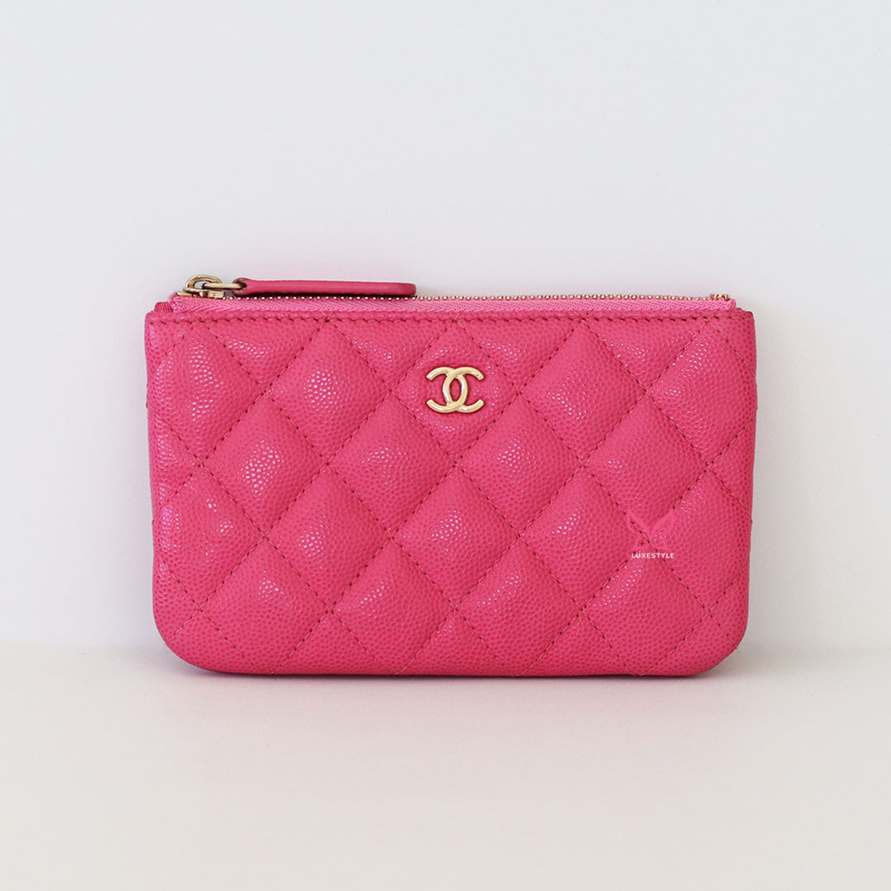 Mini O Case 19C Barbie Pink Quilted Caviar Light Gold Hardware
