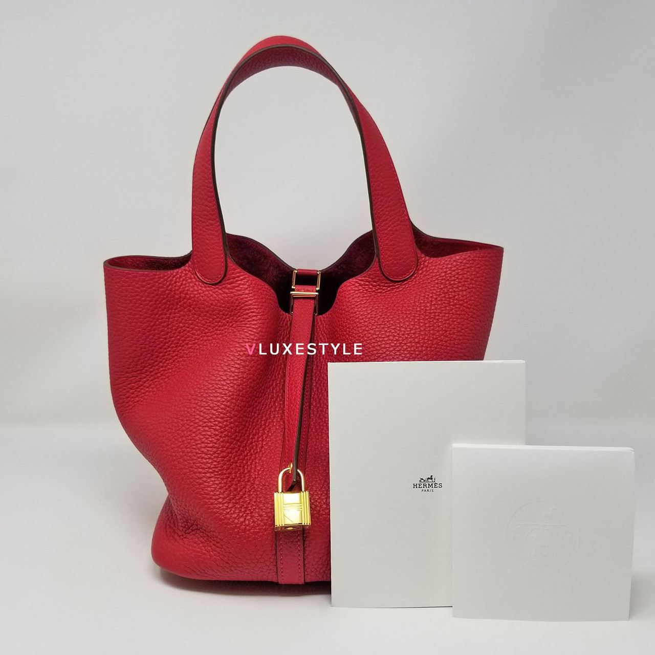 再入荷♪【HERMES】ピコタン Picotin Lock 22 Bag Rouge H Hermes Picotin 22 MM Rouge Casaque Clemence
