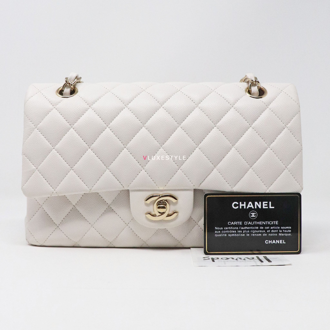 Chanel Classic Flap Bag Medium Black Gold  Nice Bag