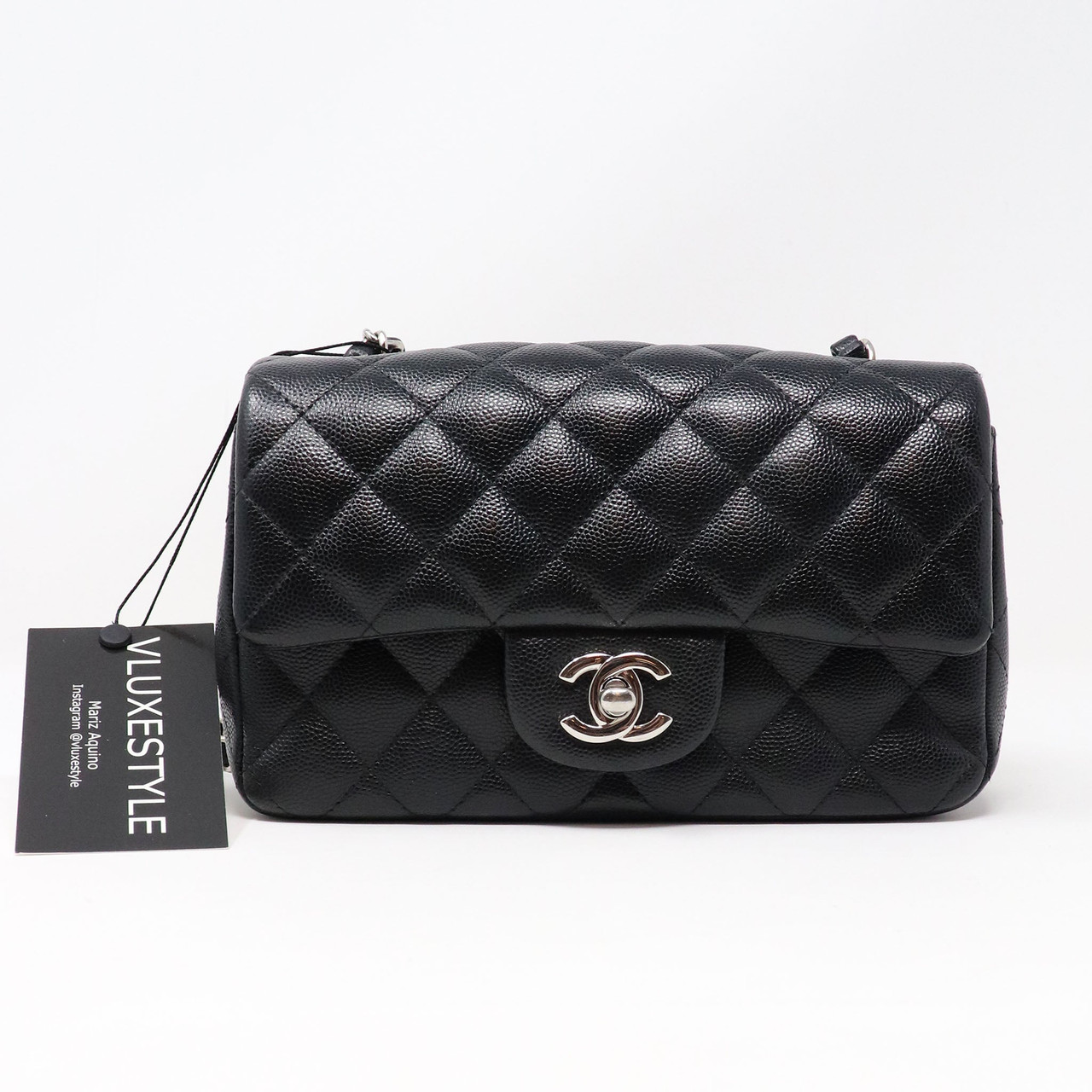 Black Caviar Quilted Mini Medallion Single Flap w/AGHW- ON LAYAWAY