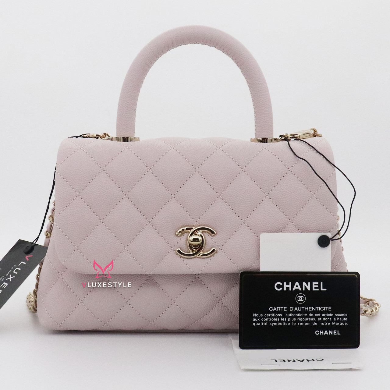 CHANEL, Bags, Chanel Coco Top Handle Rose Medium