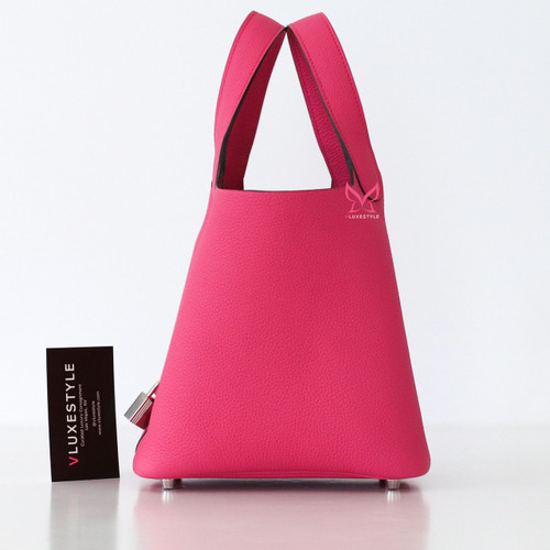 HERMES Hermes Picotin Lock 18 Rose Shocking Taurillon Clemence Palladium Hardware 