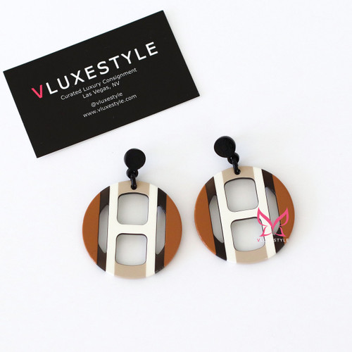 CHANEL Hermes H Equipe Earrings 