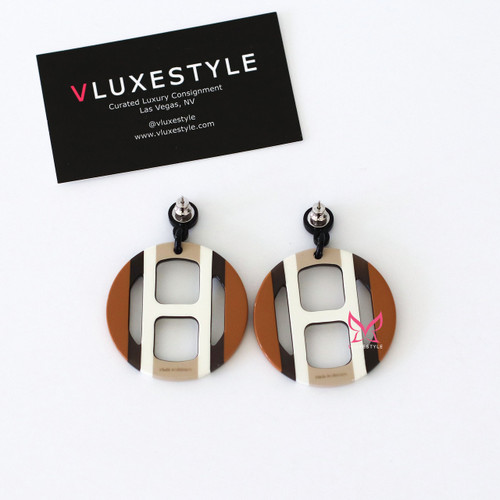 CHANEL Hermes H Equipe Earrings 