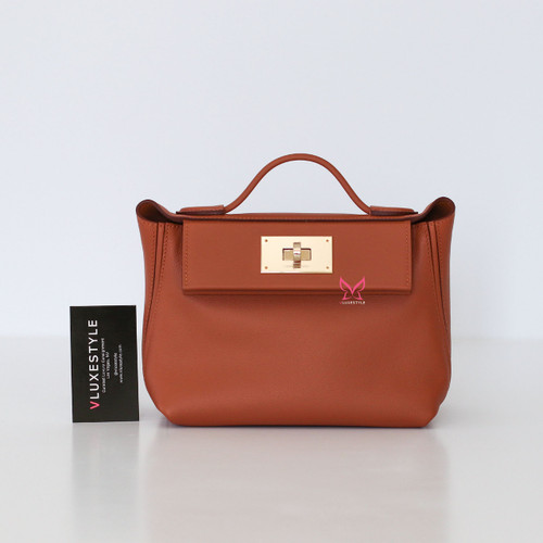HERMES Hermes 24 24 21 Mini Evercolor Gold with Gold hardware 