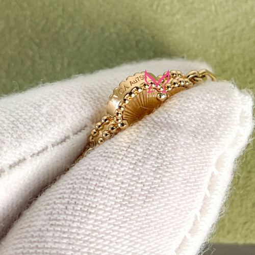 VAN CLEEF & ARPELS Van Cleef & Arpels Vintage Alhambra 18K Yellow Gold 5 Motifs Guilloche Bracelet 