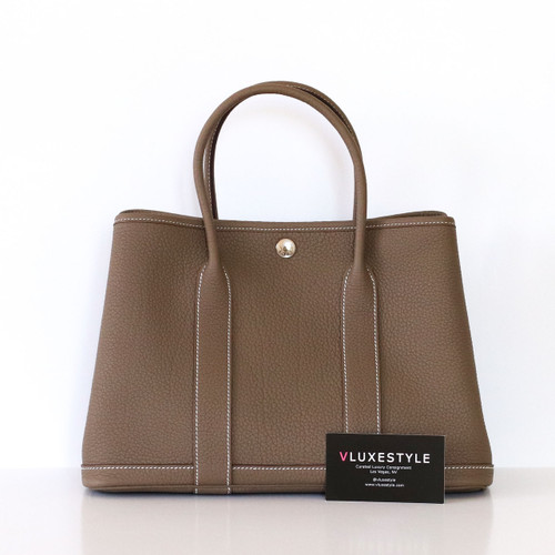 HERMES Hermes Garden Party 30 TPM Etoupe Negonda Palladium Hardware 