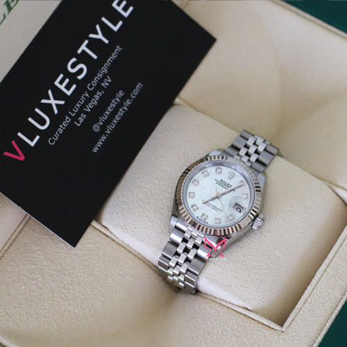 ROLEX Rolex Lady Datejust 28mm Rolesor White Mother of Pearl Diamonds Super Jubilee M279174 