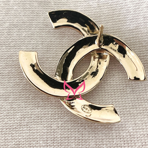 CHANEL Chanel 22S Metal CC Stud Earrings Gold Tone 