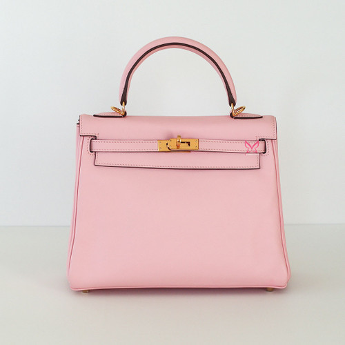 HERMES Kelly 25 Retourne Sakura Pink Swift Gold Hardware 