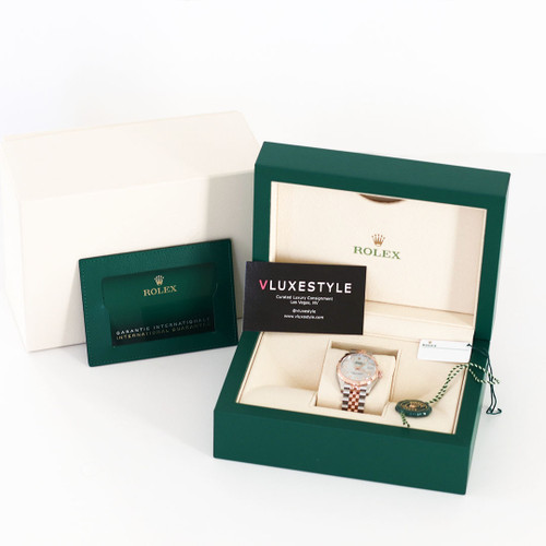 ROLEX Osyter Perpetual Datejust 31mm Oystersteel 18K Everose Gold White Mother of Pearl Dial Diamond Dial 278271 