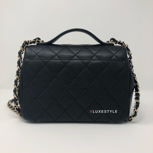 VAN CLEEF 
ARPELS 18S Business Affinity Medium Black Caviar with light gold hardware 