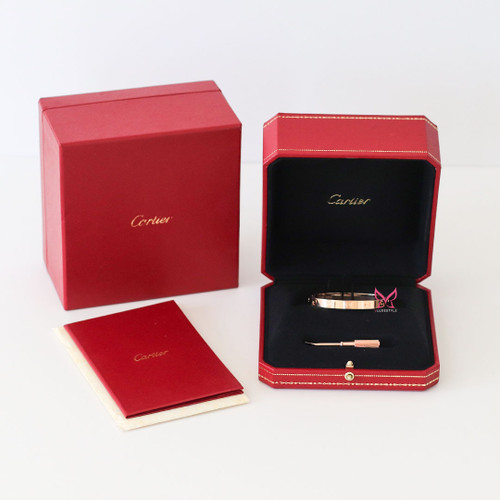 CARTIER Love Bracelet 18K Rose Gold 15 