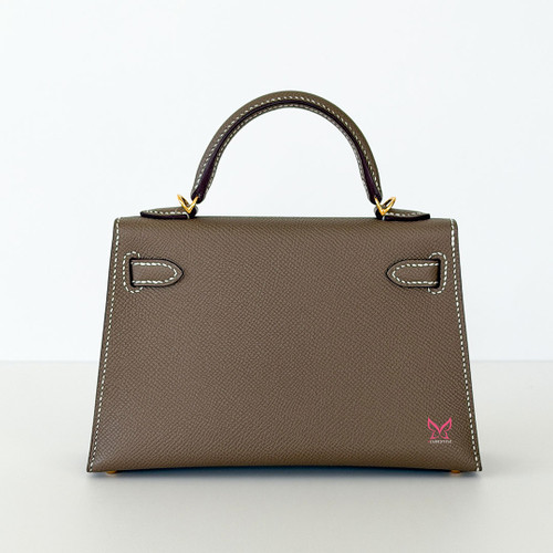 HERMES Mini Kelly Sellier 20 Etoupe Epsom Gold Hardware 