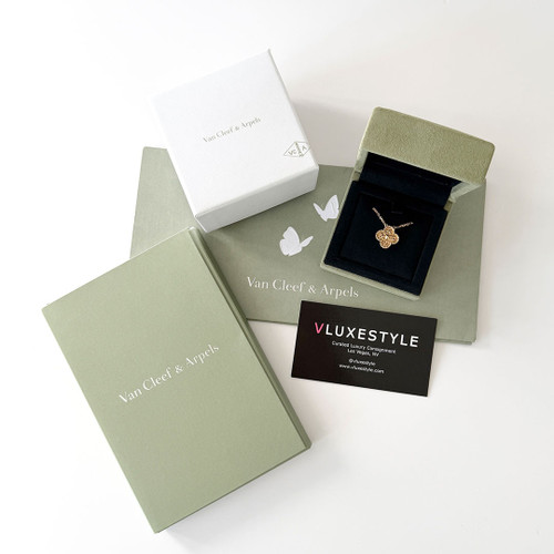 VAN CLEEF 
ARPELS Vintage Alhambra 18K Yellow Gold Hammered Pendant Necklace 