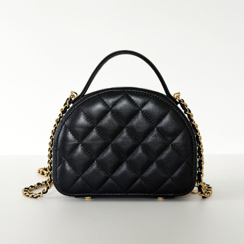 Chic Riviera 23C Top Handle Vanity Case Black Lambskin