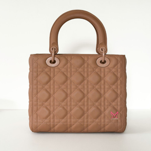Lady Dior Medium Ultramatte Matte Beige Tan Calfskin
