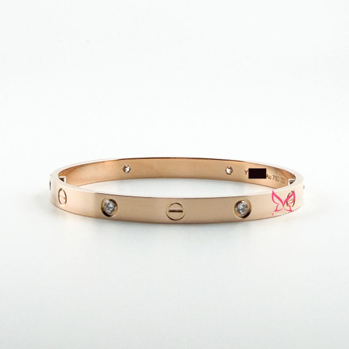CARTIER Love Bracelet 4 Diamonds 18K Rose Gold 18 