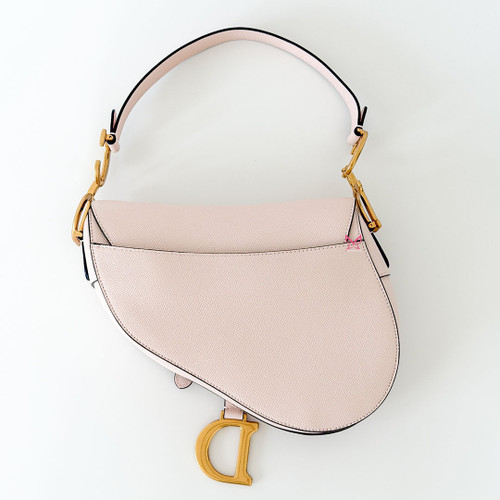 Saddle Medium Powder Pink Gold Hardware with strap