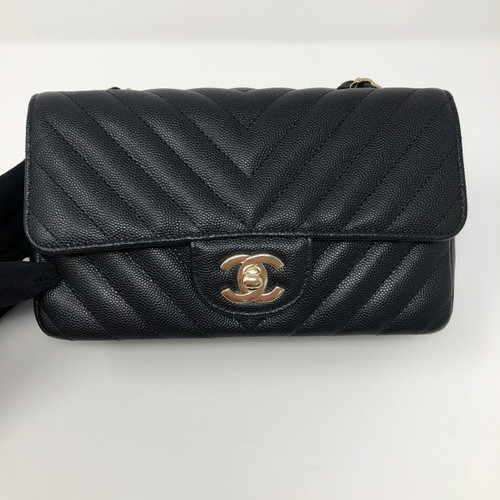 VAN CLEEF 
ARPELS Remaining balance: 18B Classic Black Mini Rectangular with light gold hardware 