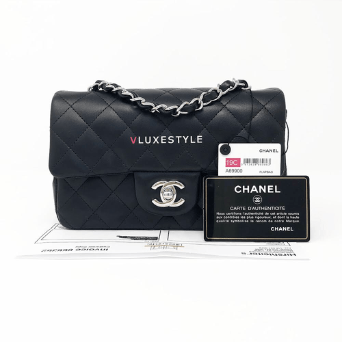 VAN CLEEF 
ARPELS 19C Classic Black Mini Lambskin with silver hardware 