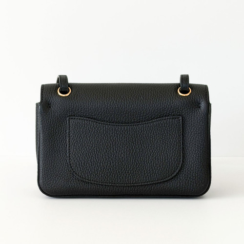 CHANEL Mini Flap 26B Black Grained Calfskin Gold Hardware 