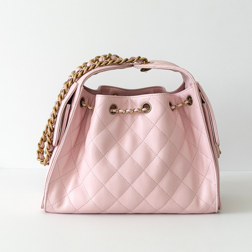 Small 25 25S Light Pink Quilted Caviar Gold Hardware