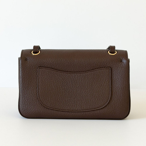 CHANEL Mini Souplissimo 26B Dark Brown Grained Calfskin Gold Hardware 