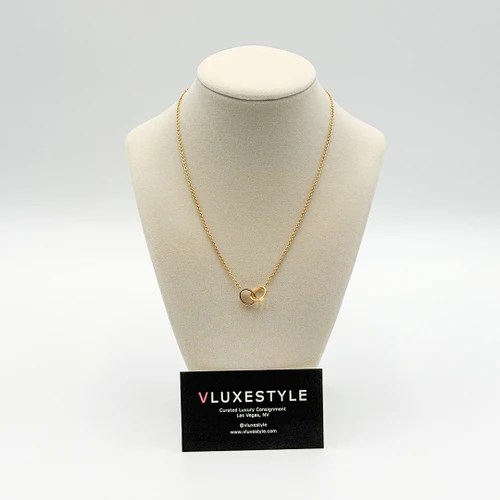 CARTIER Interlocking Love Necklace 18K Yellow Gold 