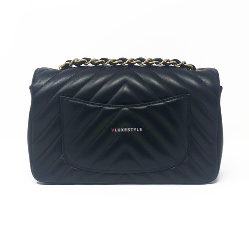 Chanel 19S Mini Rectangular Black Chevron Lambskin with brushed gold hardware Chanel 19S Mini Rectangular Black Chevron Lambskin with brushed gold hardware