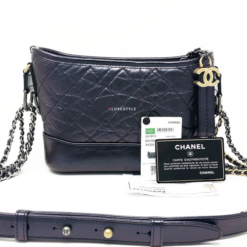 VAN CLEEF 
ARPELS Chanel 19S Small Gabrielle Hobo Iridescent Black Calfskin 