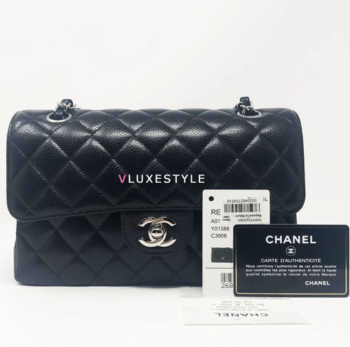 Chanel Classic Small Double Flap Black Caviar with silver hardware-1653427802 Chanel Classic Small Double Flap Black Caviar with silver hardware-1653427802