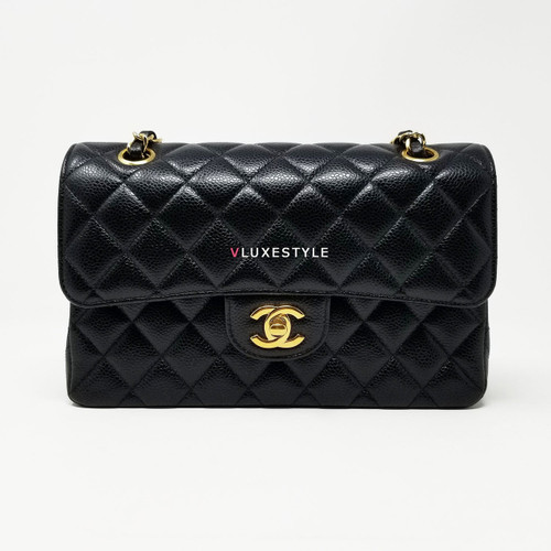 VAN CLEEF 
ARPELS Chanel Classic Small Double Flap Black Caviar with gold hardware-1653429875 