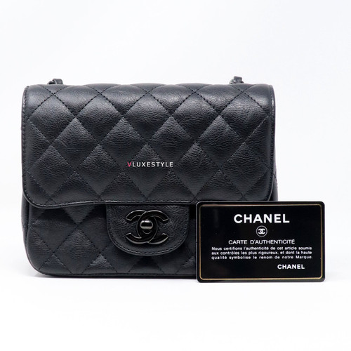 VAN CLEEF 
ARPELS Remaining balance: Chanel Classic Mini Square 17S So Black Crumpled Calfskin with shiny hardware 