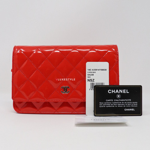 VAN CLEEF 
ARPELS Partial payment: Chanel Classic Wallet on Chain Red Quilted with silver hardware 