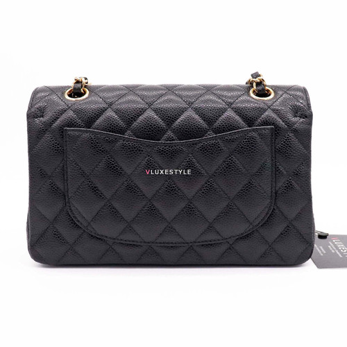 VAN CLEEF 
ARPELS Chanel Classic Small Double Flap Black Quilted Caviar with gold hardware-1653435933 