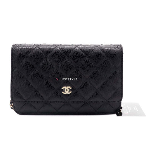 VAN CLEEF & ARPELS Chanel Classic Wallet on Chain Black Quilted Caviar with gold hardware-1653436118 