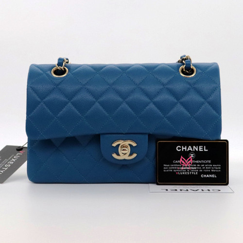 JN Luxe - Latest! Chanel Classic Small or Medium Pastel Blue Caviar Light  Gold Hardware Flap Bag LAST ONE each now! Small size 23cm RM20,xxx Medium  size 25cm RM22,xxx. . Contact us