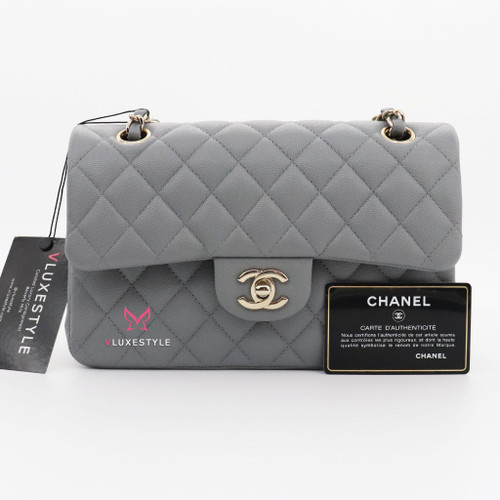 Chanel Metallic Silver Quilted Lambskin Classic Double Flap Medium