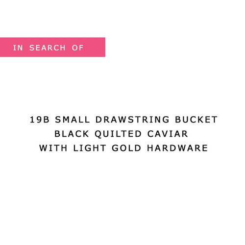 VAN CLEEF & ARPELS IN SEARCH OF Chanel Small Drawstring Bucket Black Quilted Caviar with light gold hardware 