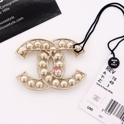 VAN CLEEF & ARPELS Chanel Pearl Connection CC Brooch Light Gold 