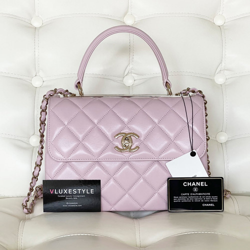 VAN CLEEF 
ARPELS Chanel Small Trendy CC 21S Light Pink Quilted Lambskin with light gold hardware-1653441583 