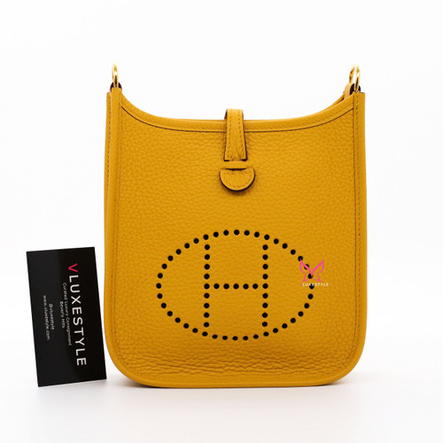 VAN CLEEF 
ARPELS Hermes Evelyne 16 TPM Jaune Ambre Taurillon Clemence with gold hardware 